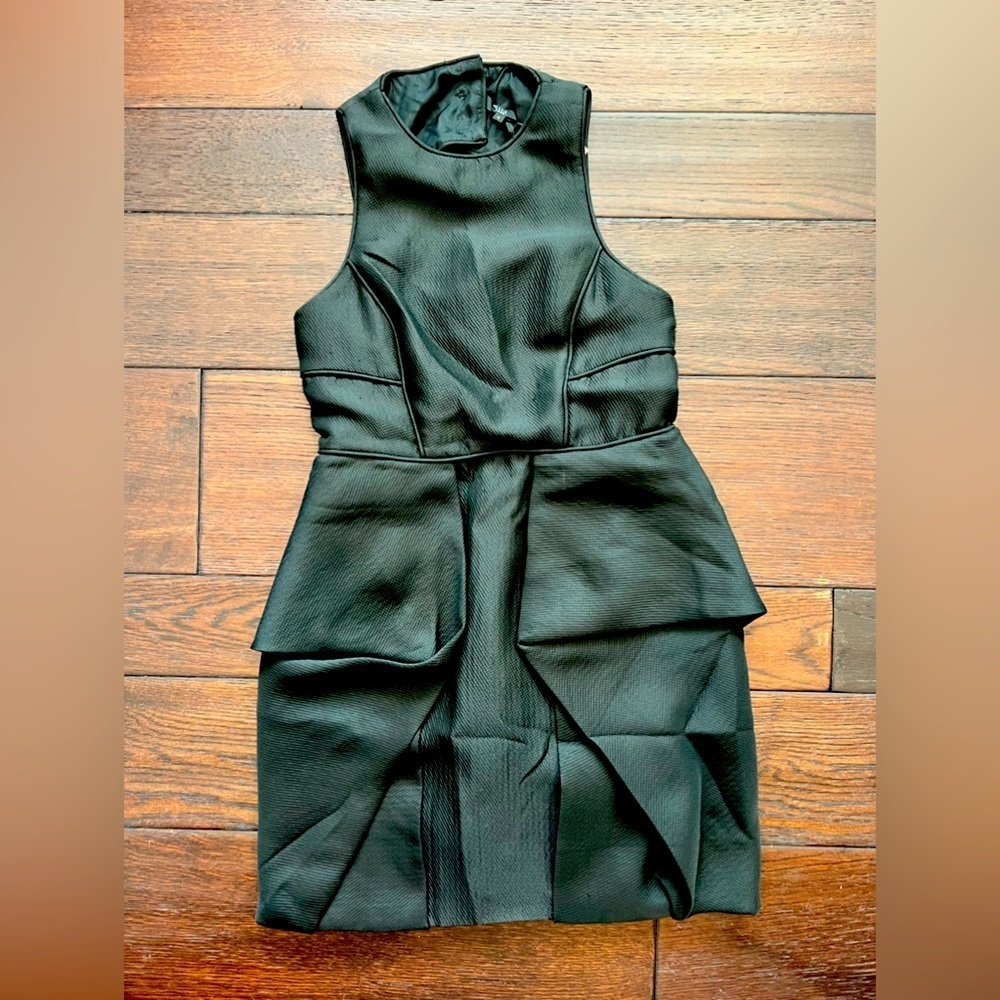 Tibi black satin dress